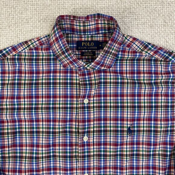 Polo Ralph Lauren Performance Shirt Men's Medium Classic Fit Plaid Long Sleeve - Picture 2 of 8